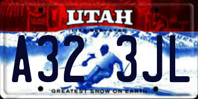UT license plate A323JL