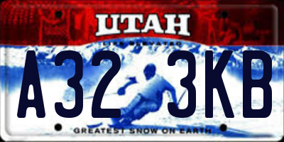 UT license plate A323KB