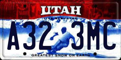 UT license plate A323MC