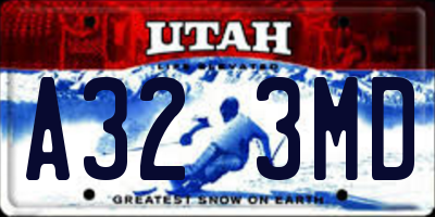 UT license plate A323MD