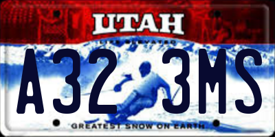 UT license plate A323MS