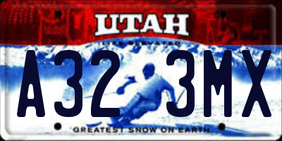 UT license plate A323MX
