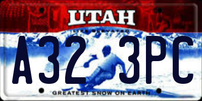 UT license plate A323PC