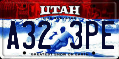 UT license plate A323PE