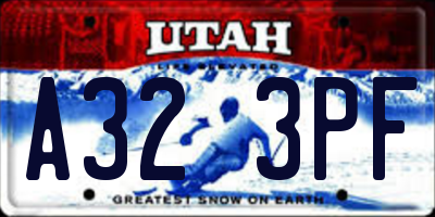 UT license plate A323PF
