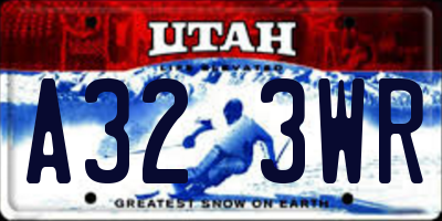 UT license plate A323WR