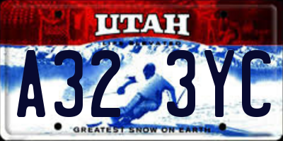 UT license plate A323YC