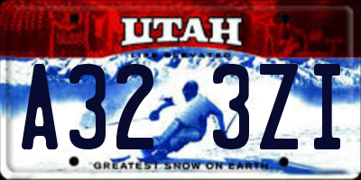 UT license plate A323ZI