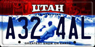 UT license plate A324AL