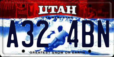 UT license plate A324BN