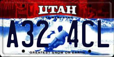 UT license plate A324CL