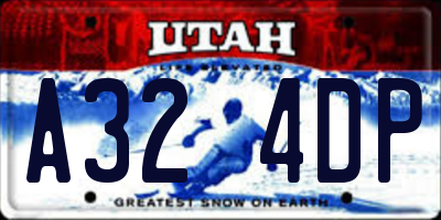 UT license plate A324DP