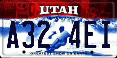 UT license plate A324EI