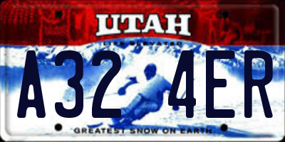 UT license plate A324ER