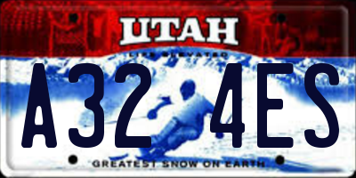 UT license plate A324ES
