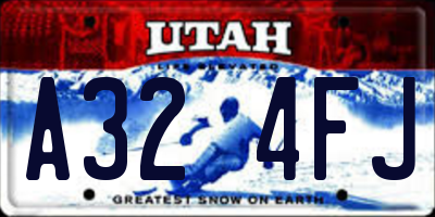 UT license plate A324FJ