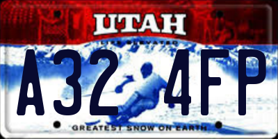 UT license plate A324FP
