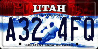 UT license plate A324FQ