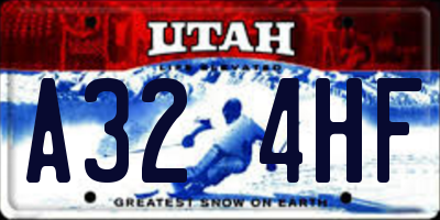 UT license plate A324HF