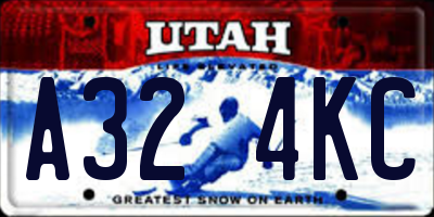 UT license plate A324KC