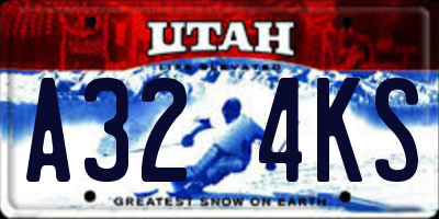UT license plate A324KS