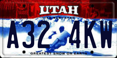 UT license plate A324KW