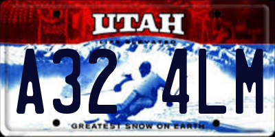 UT license plate A324LM