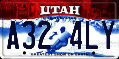 UT license plate A324LY