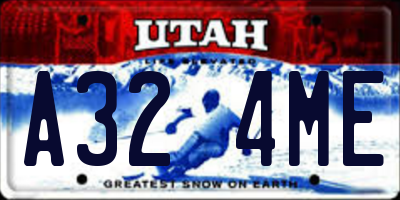 UT license plate A324ME