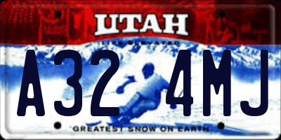 UT license plate A324MJ