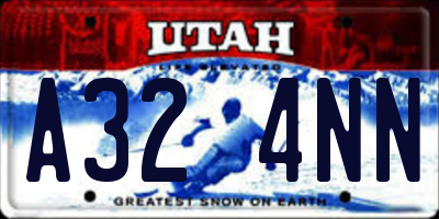 UT license plate A324NN