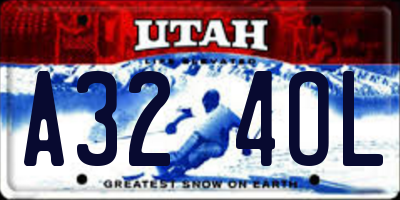 UT license plate A324OL