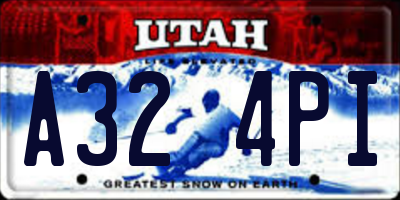 UT license plate A324PI