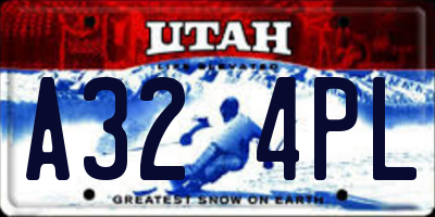 UT license plate A324PL