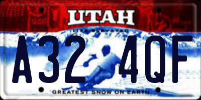 UT license plate A324QF