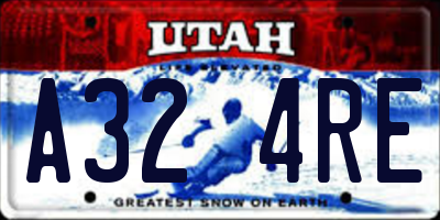 UT license plate A324RE