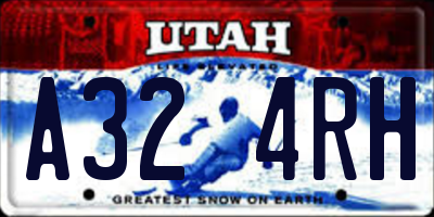 UT license plate A324RH