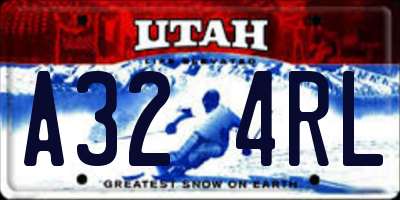 UT license plate A324RL