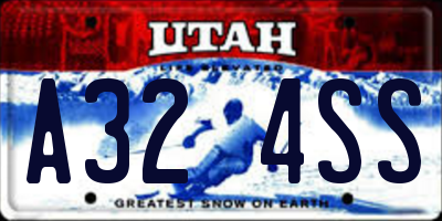 UT license plate A324SS