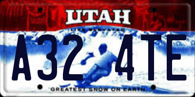 UT license plate A324TE