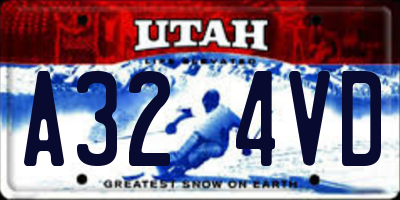 UT license plate A324VD