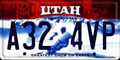 UT license plate A324VP