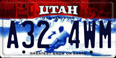 UT license plate A324WM