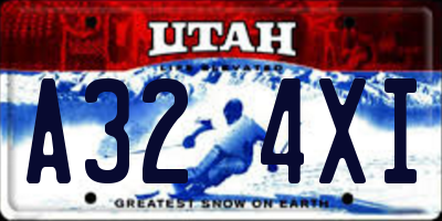 UT license plate A324XI
