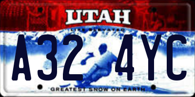 UT license plate A324YC