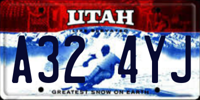 UT license plate A324YJ