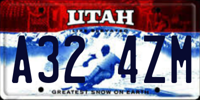 UT license plate A324ZM