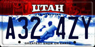 UT license plate A324ZY