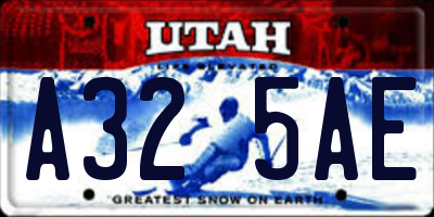 UT license plate A325AE