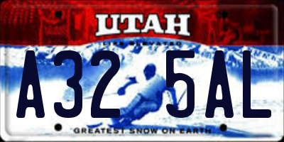 UT license plate A325AL